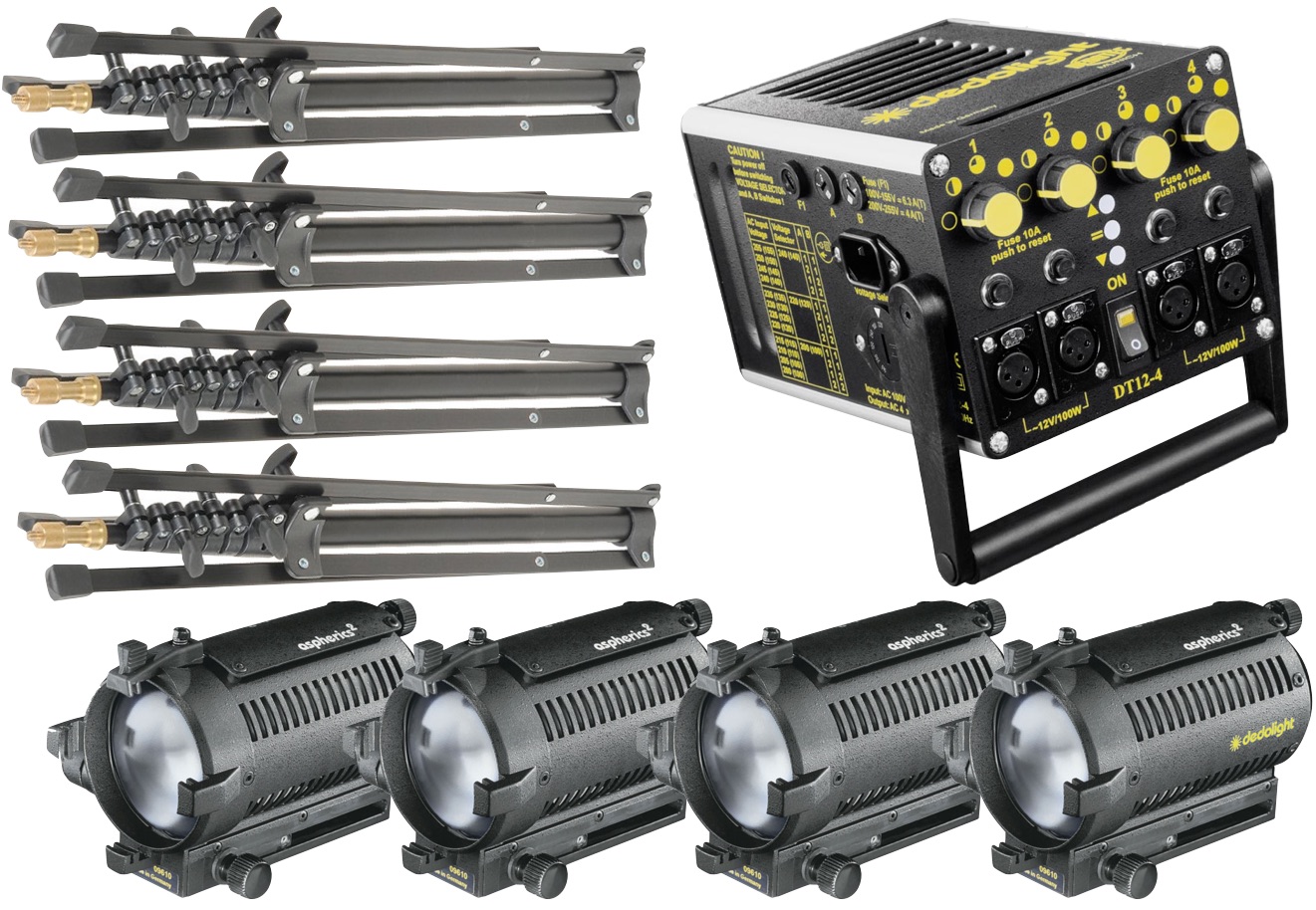 Dedolight 4 Light Tungsten 12 volt Kit – Frank Gear
